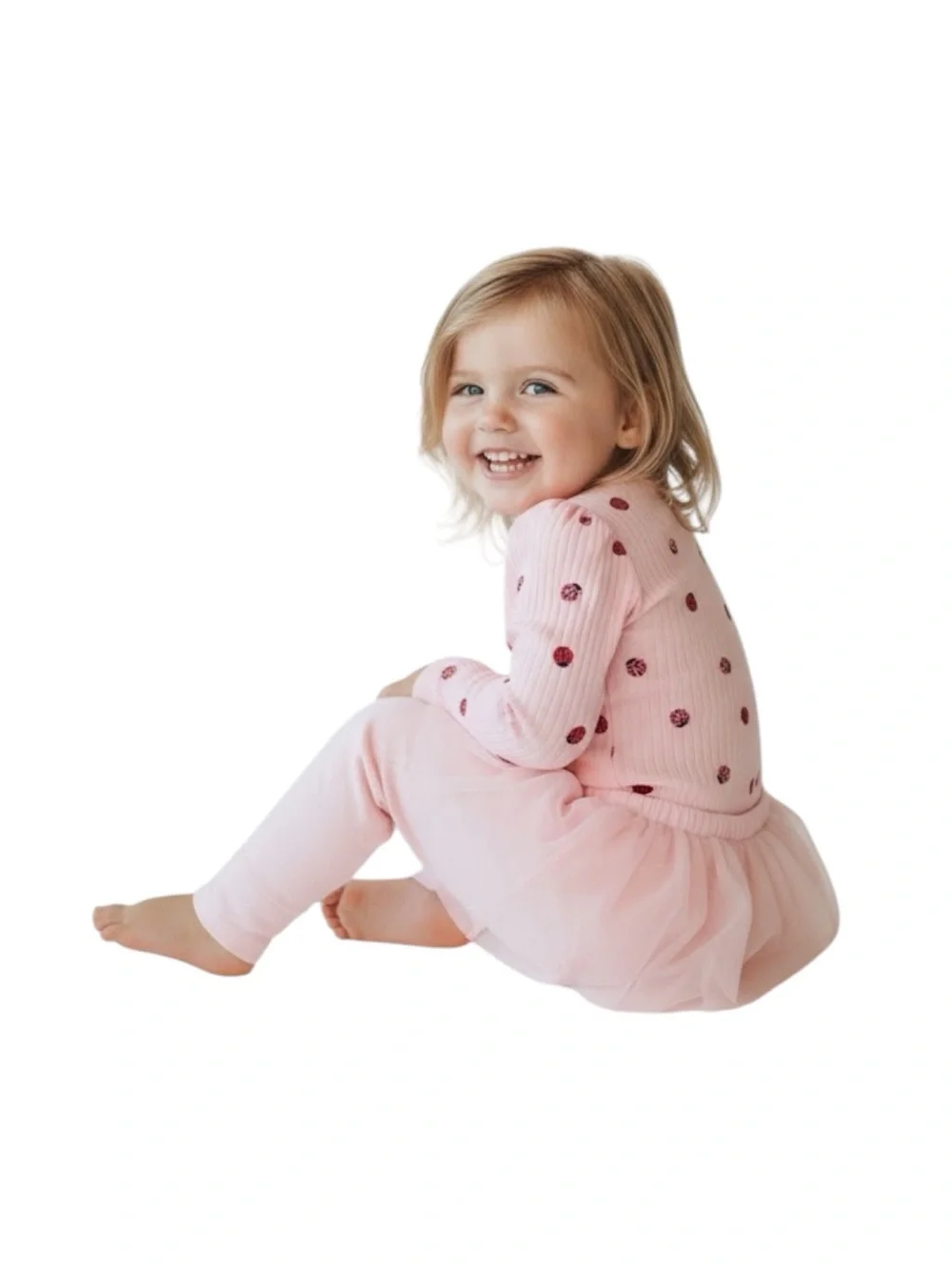 wonder nation Pink Ladybug Bodysuit And Matching Tulle Skegging Set